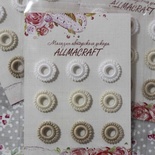 Декоративные вязаные колечки - в наборе от Allmacraft, белый, кремовый, бежевый, 9 шт.