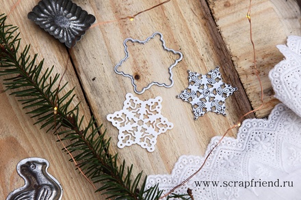 Набор ножей для вырубки от Scrapfriend - Фоновая снежинка, 4,5см