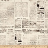 Тканина 100% бавовна - газета беж з потертостями, 45x55см