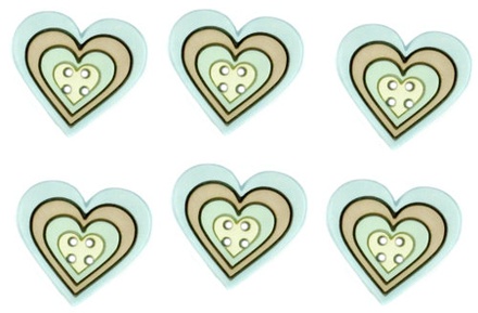 Набір декоративних ґудзиків Dress It Up - Large Geo Heart Boy