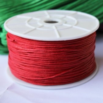 Вощений шнур Red, 0.7 мм, колір червоний, 5 метрів