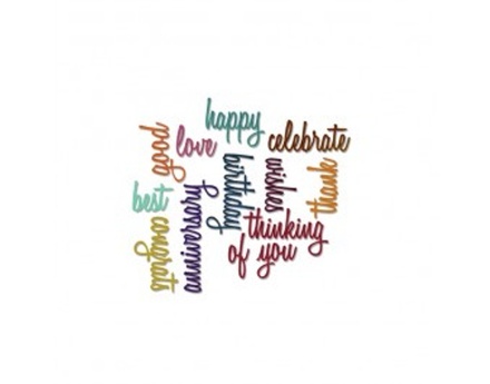 Ножі від Tim Holtz Alterations - Thinlits Die Set - Celebration Words - Script, 13 шт