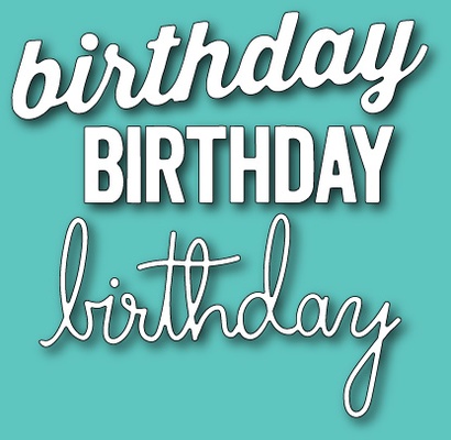 Ножі від Memory Box - Dies- Best Birthday — підпис Birthday