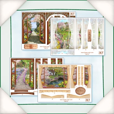 Заготовки для Flower Soft - Вид з вікна - Весна, 4 шт.