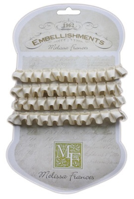 Стрічка від Melissa Frances - Pleated Satin Ribbon - Cream, колір бежевий, довжина 90 см, 1 шт.