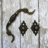 Ручка металлическая,  старая латунь, 104х39мм, 3 детали