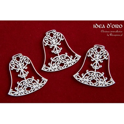 Чипборд Scrapiniec - Дзвіночки Idea d'oro, 3 штуки