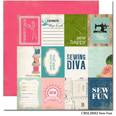 Аркуш двосторонній Carta Bella - Sew Sew, Sew Lovely, 30x30 см