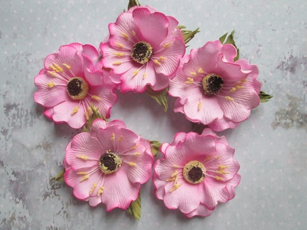 Дикий мак з фоамірану, діаметр 5см, колір рожевий, 1 шт.