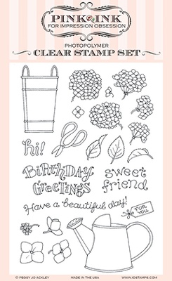 Набір ножів та штампів від Impression Obsession - Hydrangea Blooms - CL739 + DIE494-YY - Гортензія