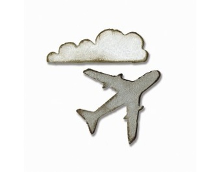 Ножи от Tim Holtz Alterations - Movers & Shapers Magnetic Die Set - Mini Airplane & Cloud, 2 шт