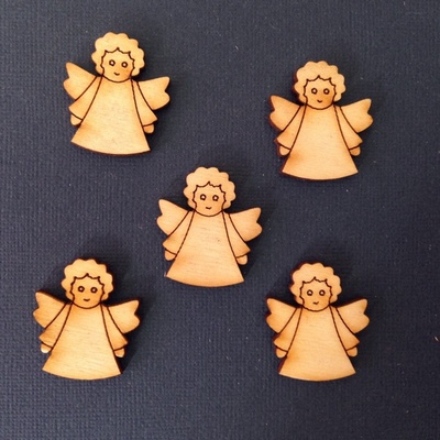 Деревʼяна фігурка WOOD-051 - Ангел з кудрями, 1 штука
