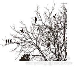 Акриловый штамп FL019 Дерево, размер 6,1 * 4,8 см