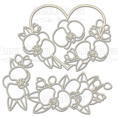 Мегачіпборд Орхідея в серці 30x30 см #016, колір молочний, ТМ Фабрика Декору