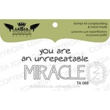 Акриловый штамп Lesia Zgharda TA068 You are unrepeatable miracle, размер 5x2,3 см