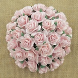 Відкриті троянди, колір блідо - рожевий, діаметр - 10мм, 10 шт.