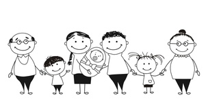 Акриловий штамп D031 Сімʼя, розмір 9,7х3,3 см