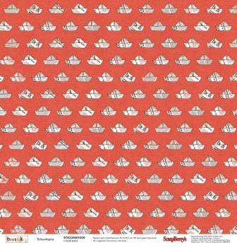 Бумага для скрапбукинга от ScrapBerry's - Басик -Тельняшка, 30,5х30,5 см, 190 гр/м, двусторонняя, 1 лист