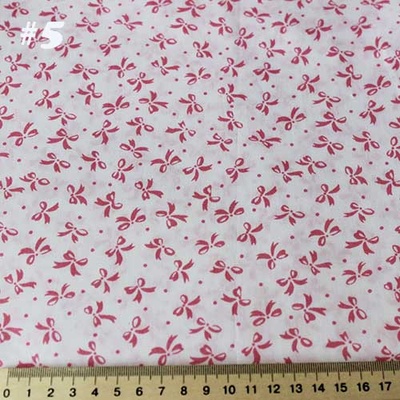 Бавовна, рожеві бантики на білому фоні #5, 50x40см