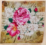 Картинки на льоні - Троянди на листівці, арт.026, 20x20см