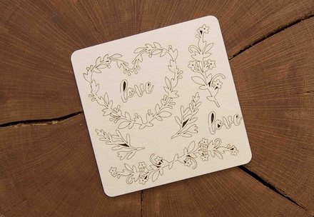 Набір чіпборду "Ботаніка, любов" від WOODchic, 11x11см