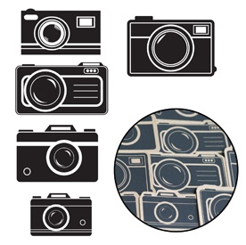 Набор высечек от Maya Road -  Kraft Picture Perfect Cameras - Black