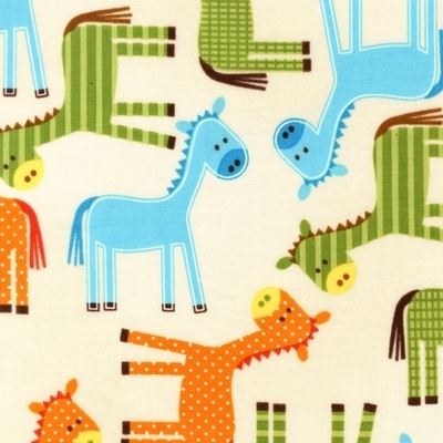 ,Тканина 100% бавовна - Дитячі коники, 45x55см