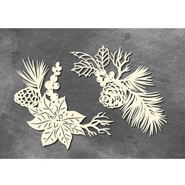 Набір чіпбордів Winter botanical diary 761, 10x15см, колір молочний, ТМ Фабрика Декору