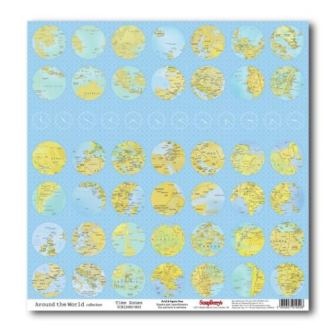 Аркуш паперу для скрапбукінгу від ScrapBerryʼs - Версаль - Часові пояси