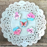 Ґудзики декоративні від Hobby&You - Дерево. Ніжне шеббі №2, 25x25 мм, 5шт.