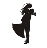 Акриловый штамп Wedding Stamp VE007c Жених и невеста, размер 1,8*3 см