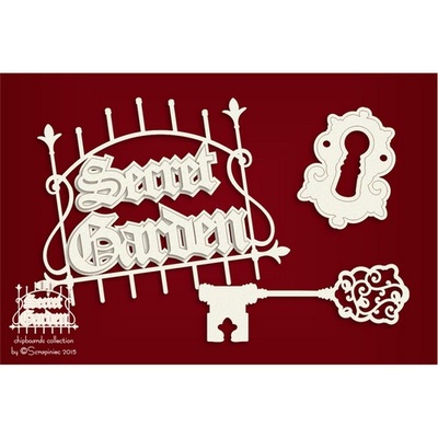 Чипборд Scrapiniec - Secret Garden - Надпись и декор