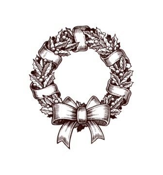 Акриловый штамп Christmas Stamp SR021 Рождественский венок, размер 4,3 * 5 см