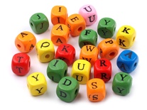 Деревʼяні намистини "Алфавіт", розмір 10*10мм, 100, в упаковці 190-200 штук