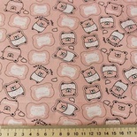 Хлопок, забавные мишки на розовом фоне, 50х40см