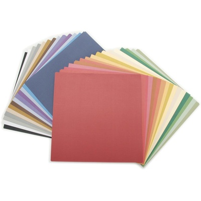 Набір кардстоку DCWV Neutrals White Core, 30x30 см, 58 аркушів, текстурна поверхня, білий внутрішній шар (CS - 004 - 00001)