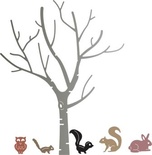 Ніж для вирубки від Cheery Lynn Designs - Birch Tree with Cute Critters