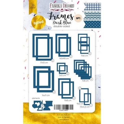 Набір рамок з фольгуванням №1 Dark Blue 39шт., ТМ Фабрика Декору