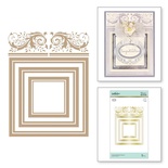 Пластини для фольгування від Spellbinders - Crowned Rimmed Squares Glimmer Hot Foil Plate Royal Flourish by Becca Feeken