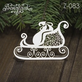 Чипборд від Вензелик - Санки 02, розмір: 80x56 мм