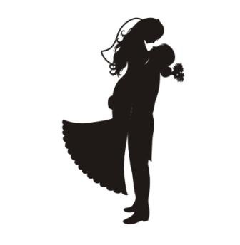 Акриловый штамп Wedding Stamp VE007c Жених и невеста, размер 1,8*3 см