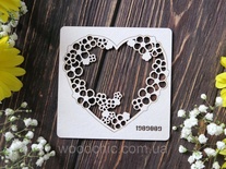 Чипборд рамка сердечна з квітами від WOODchic, 9x9 см