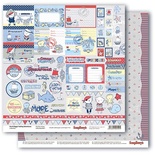 Папір для скрапбукінгу від ScrapBerryʼs - Морські пригоди - Картка 1, 30, 5x30,5см, 190 г/м², двосторонній,1 аркуш