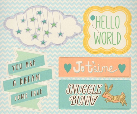 Книга наклейка - Grant StudiOs-Baby Boy - La De Dah, 5 аркушів на дитячу тематику