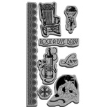 ЦІНУ ЗНИЖЕНО! Набір гумових штампів Hampton Art/ Graphic 45 - Darlings Cling Cling 3, 10x21 см