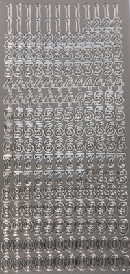 Контурные стикеры Цифры Маленькие, серебряные SCB 1521221