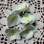 Гортензії з фоамірану з пелюстками з зубчастим краєм, діаметром 35 мм, білий з блакитним, 5шт.