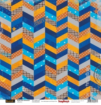 Бумага двусторонняя для скрапбукинга от ScrapBerry's - Басик 2 - Новые приключения - Маяк, 30,5х30,5 см