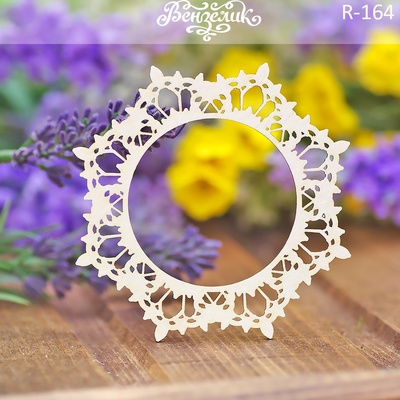 Чипборд от Вензелик - Рамка + веточки 164, размер:  80x80мм