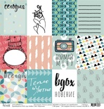 Лист односторонней скрапбумаги от Polkadot - карточки "Тепло и уютно", 30,5х30,5 см